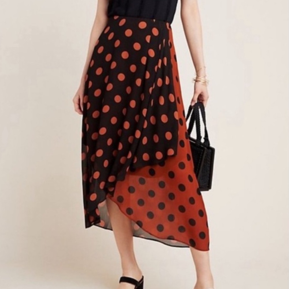 Anthropologie Maeve Polka Dot Skirt